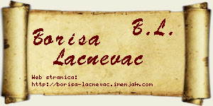 Boriša Lačnevac vizit kartica
